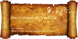 Herlicska Árpád névjegykártya