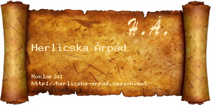 Herlicska Árpád névjegykártya